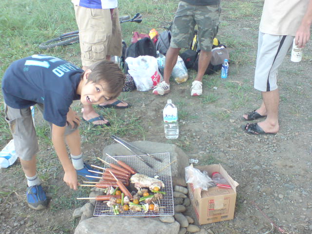 Eric manning the BBQ